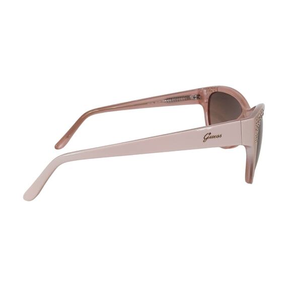 Guess Y2K Rhinestone Rose Sunglasses UV Protection Pink Brown Cat Eye GU7139 - Picture 3 of 9
